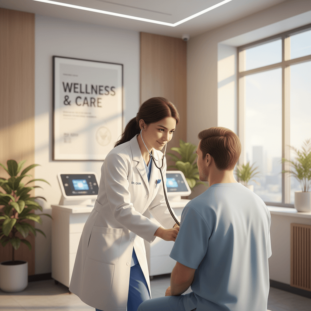 Médica profissional em consulta